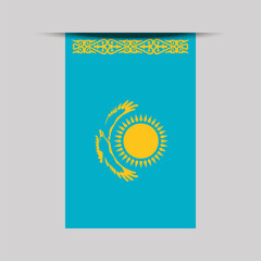 Kazakhstan Banner Flag Vector Illustration