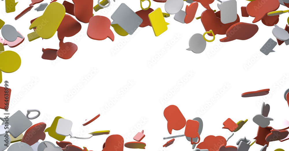 Aufkleber 3D rendering flying email icon and web flying