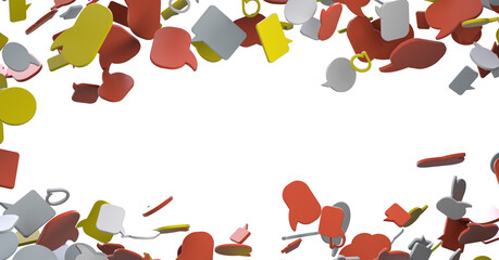 3D rendering flying email icon and web flying