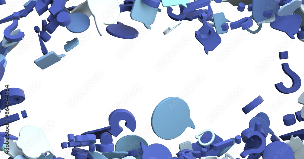Aufkleber 3D rendering flying email icon and web flying
