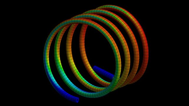 Mechanic simulation engineering - Stress and breakpoint analysis of spring under force and moment conditions
