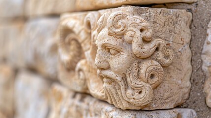Intricate stone carving with swirling patterns