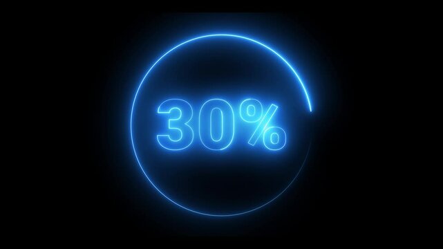 30 Percent Discount neon animation.
30 percent off neon text animation
Looped animated video with a figure of 30 percent.