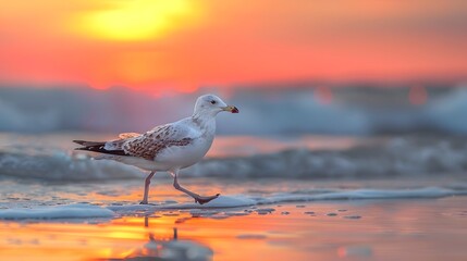 Close-up of seagull perching on shore at beach