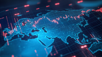 Fototapeta premium world map with neon effect