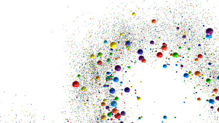  Colorful confetti on white background