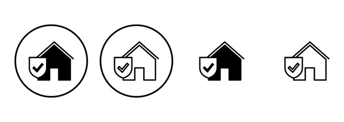 House insurance icon set. house protection icon.
