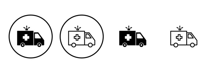 Ambulance icon set. ambulance truck icon vector. ambulance car © AAVAA