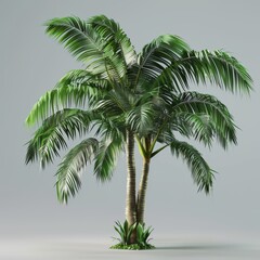 Obraz premium The photo of green palm tree isolated on white background.