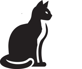 Cat  silhouette vactor with White background 