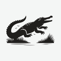 Majestic Crocodile Silhouette: Capturing the Ancient Predator's Profile