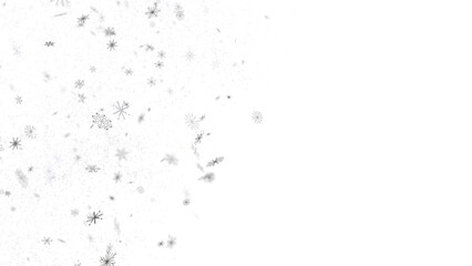 Sparkling Snowfall: Dynamic 3D Illustration of Falling Christmas Snowflakes