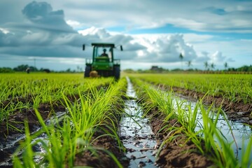 Fototapeta premium Paddy transplanters machine 