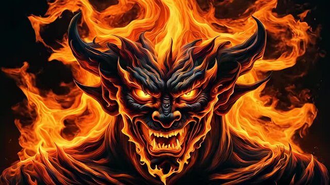 Halloween fire demon devil