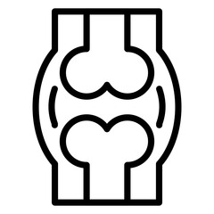 bone icon illustration design with outline