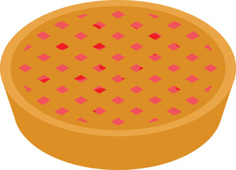 Delicious homemade berry pie showing lattice crust is baking