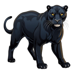 Fototapeta premium Black Panther isolated on transparent background png