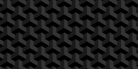 Vector of cube geometric pattern grid backdrop triangle background. Abstract cube geometric tile and mosaic wall or grid backdrop hexagon technology. black or gray geometric block cube structure.