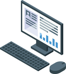 Recruiter is analyzing a candidate profile with charts on a computer
