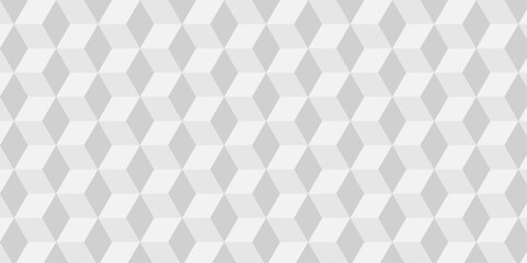 Vector white and gray cube geometric pattern grid backdrop triangle background. Abstract cube geometric tile and mosaic wall or grid backdrop hexagon technology. white geometric block cube structure.