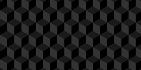 Vector of cube geometric pattern grid backdrop triangle background. Abstract cube geometric tile and mosaic wall or grid backdrop hexagon technology. black or gray geometric block cube structure.