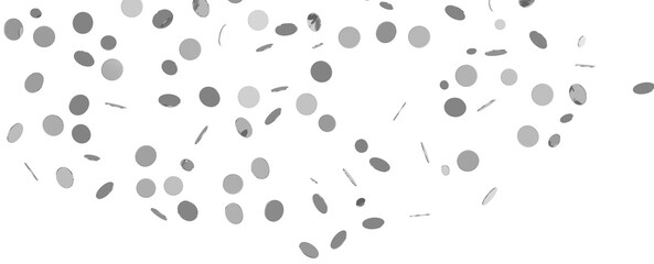Elegant Embrace: Mesmerizing 3D Illustration Depicting Swirling silver Confetti