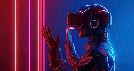 A Person in a Virtual Reality Headset