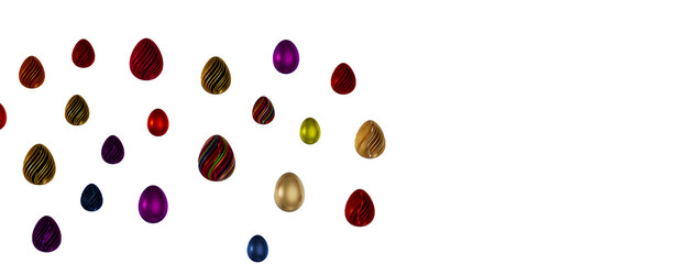 colorful handmade easter eggs isolated
