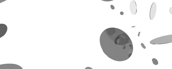 Cascading Splendor: Striking 3D Illustration Showcasing a Dazzling silver Confetti Display