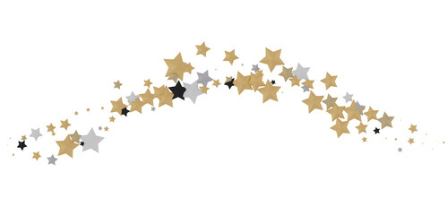 Celestial Cascades: 3D Illustration Conjures a Rainfall of Gold Stars