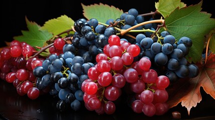 red grapes on the vine