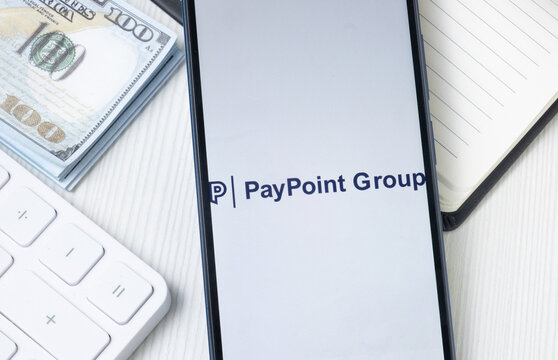 New York, USA - 21 June 2024: PayPoint Logo on Phone Screen, Company Icon