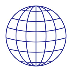 Global icon template.  Global icon with flat style. Isolated vector global icon image, simple style.