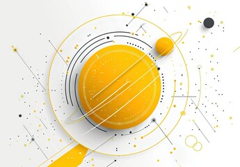 Abstract Geometric Design with Yellow and White Circles