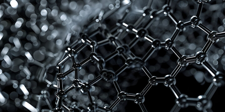 Complex Carbon Nanotube Mesh with Illuminated Highlights
Advanced Nanotechnology Network in Black and Silver