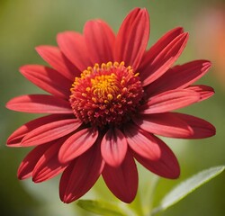 Obraz premium red gerber daisy, daisy, garden, macro, plant, beauty, summer, blossom, gerbera, yellow, flora, floral, spring, flowers, petal