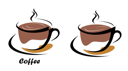 Simple coffee logo, transparent background