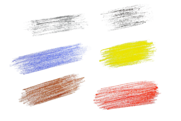 multi colored hand drawn wax crayon chalk rough strokes texture,cutout in transparent background,png format