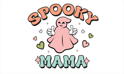 Spooky Mama Halloween T-Shirt Design