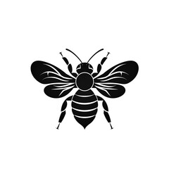 bee isolated on white, bee silhouette 