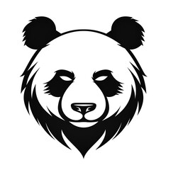 panda head silhouette on white background