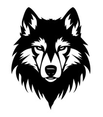 Obraz premium Wolf head silhouette on white background