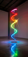 Espiral Dupla de DNA com Cores Vibrantes e Brilhantes