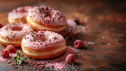 happy independence day usa greeting card template with donuts in american flag colors fourth of july banner design.stock photo