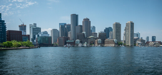 Obraz premium boston city massachusetts waterfron harbor day views