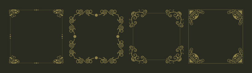 Frame ornamental elements design collection