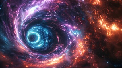 Obraz premium A colorful, swirling vortex of light and color