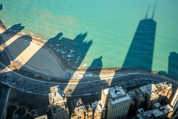 street views of city of chicago illinois on sunny day