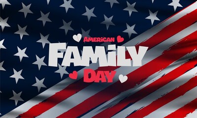 american family day with us flag ,  vektor background  .