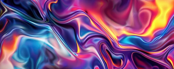 Obraz premium Abstract Liquid Swirls of Vibrant Neon Colors. Digital Abstract Art, Background or Wallpaper. Psychedelic Liquid Abstract Art